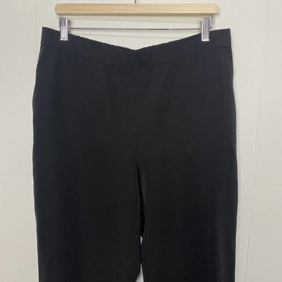 Eileen Fisher Women’s Black Polyester Spandex Elastic Waist Pants With Pockets. - Picture 2 of 13